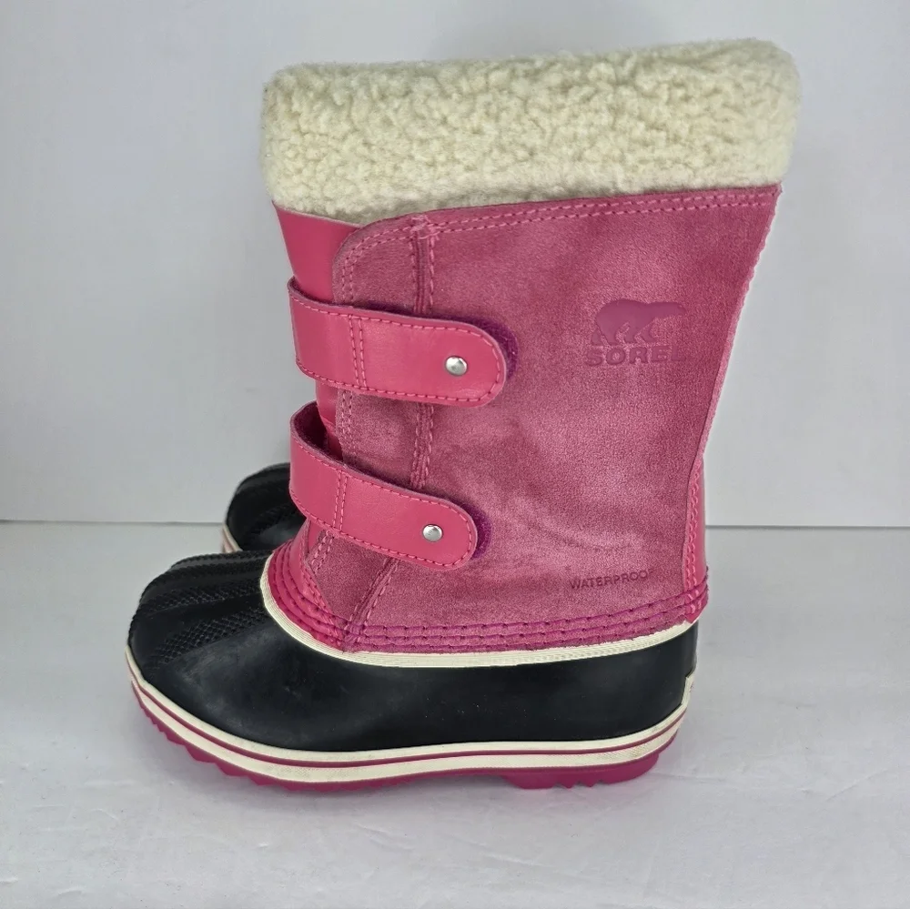 Sorel 1964 Pac Strap Boot Waterproof Suede Patent Winter Boots Childrens Size 12